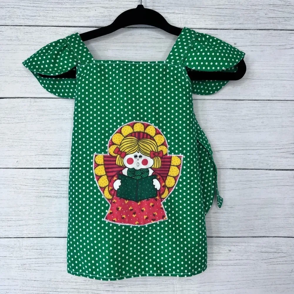 Vintage Girl’s Christmas Bundle Angel Smock, Short & Long Sleeve Button Back
